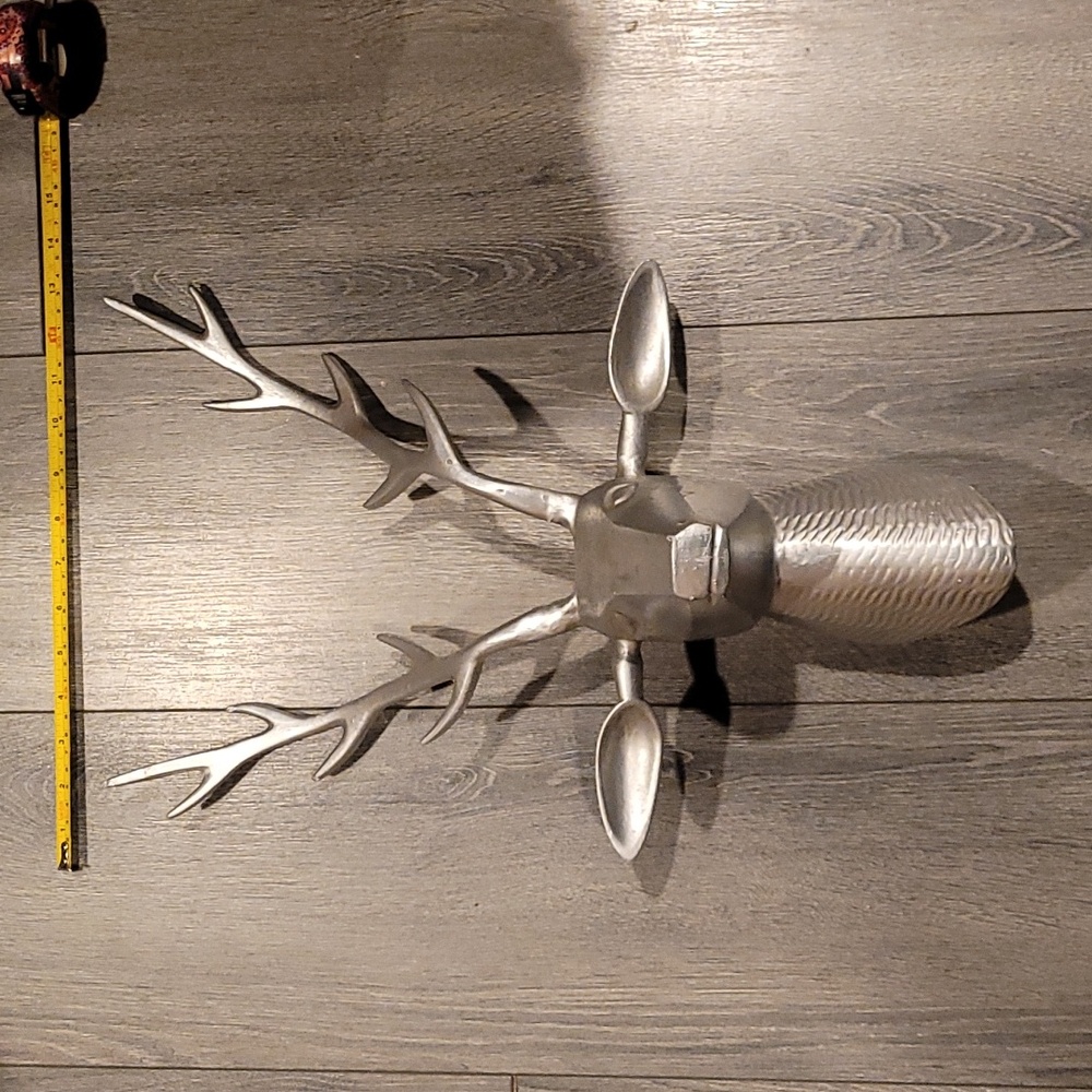 Silver Deer Head Wall Decor 12 X 20 - Picture 2 of 4